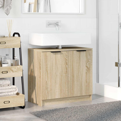 vidaXL Bathroom Cabinet Sonoma Oak 64.5 x 33.5 x 59 cm Engineered Wood