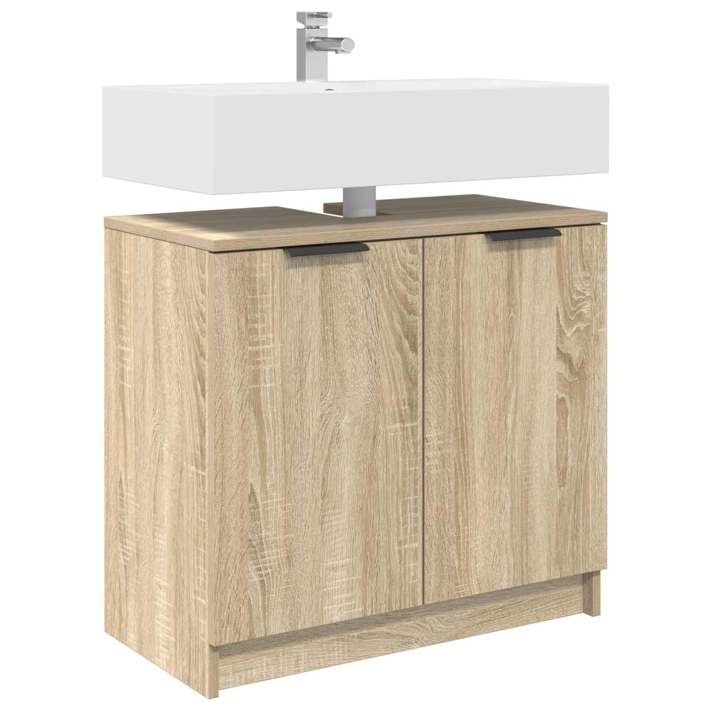 vidaXL Bathroom Cabinet Sonoma Oak 64.5 x 33.5 x 59 cm Engineered Wood