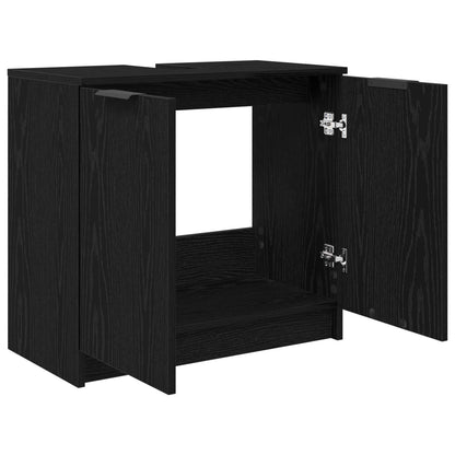 vidaXL Bathroom Cabinet Black Oak 64.5 x 33.5 x 59 cm Engineered Wood