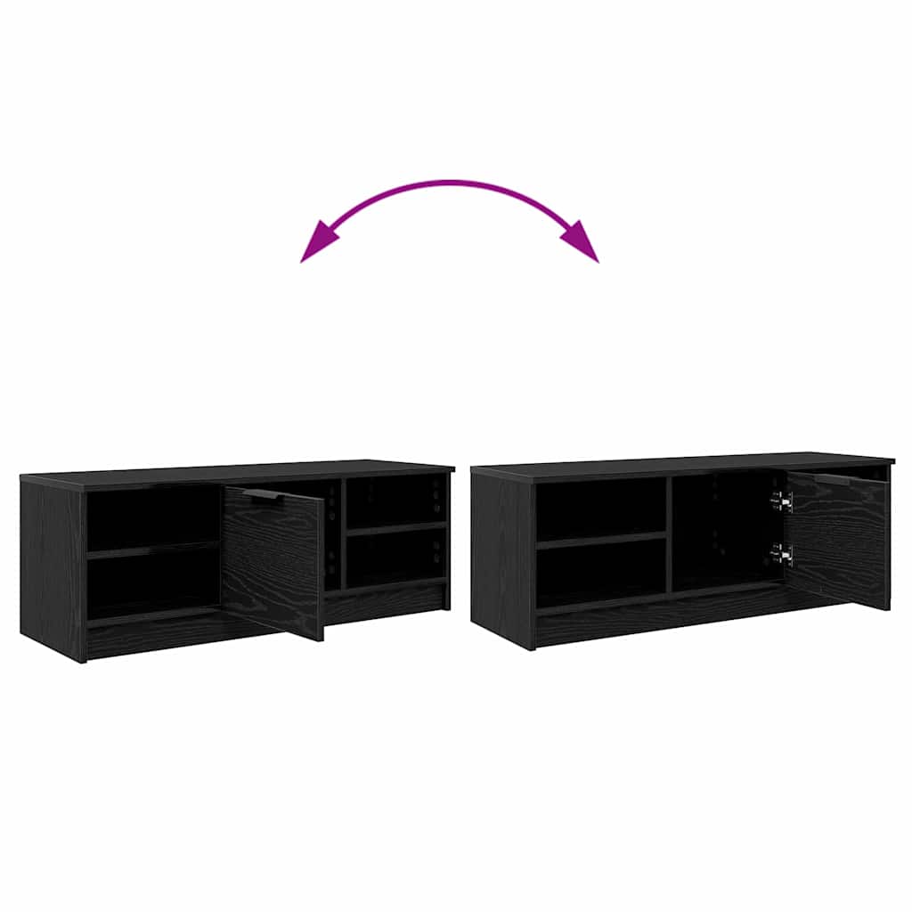 vidaXL TV Cabinet Black Oak 102 x 35 x 36.5 cm Engineered Wood