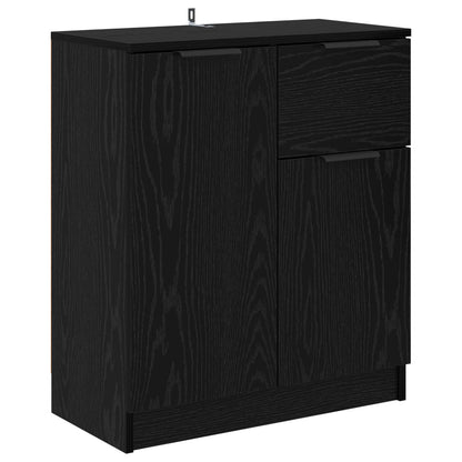 vidaXL Sideboard Black Oak 60 x 30 x 70 cm Engineered Wood