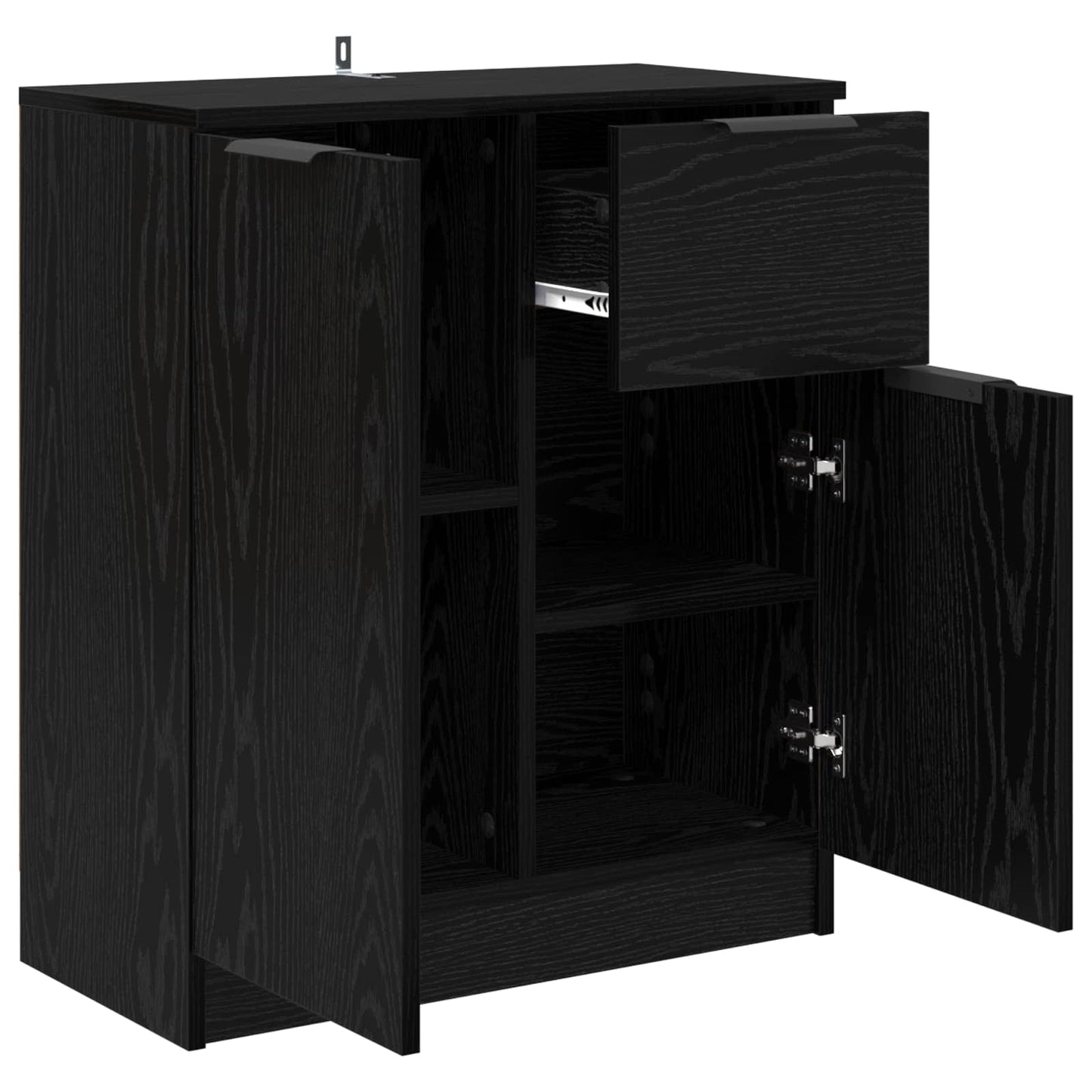 vidaXL Sideboard Black Oak 60 x 30 x 70 cm Engineered Wood