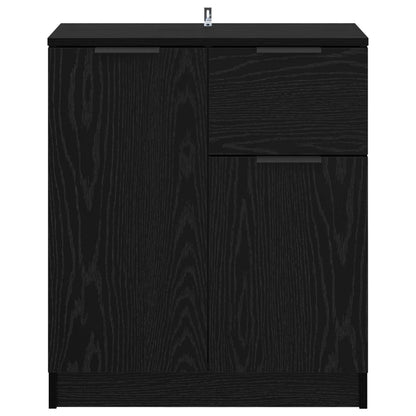 vidaXL Sideboard Black Oak 60 x 30 x 70 cm Engineered Wood