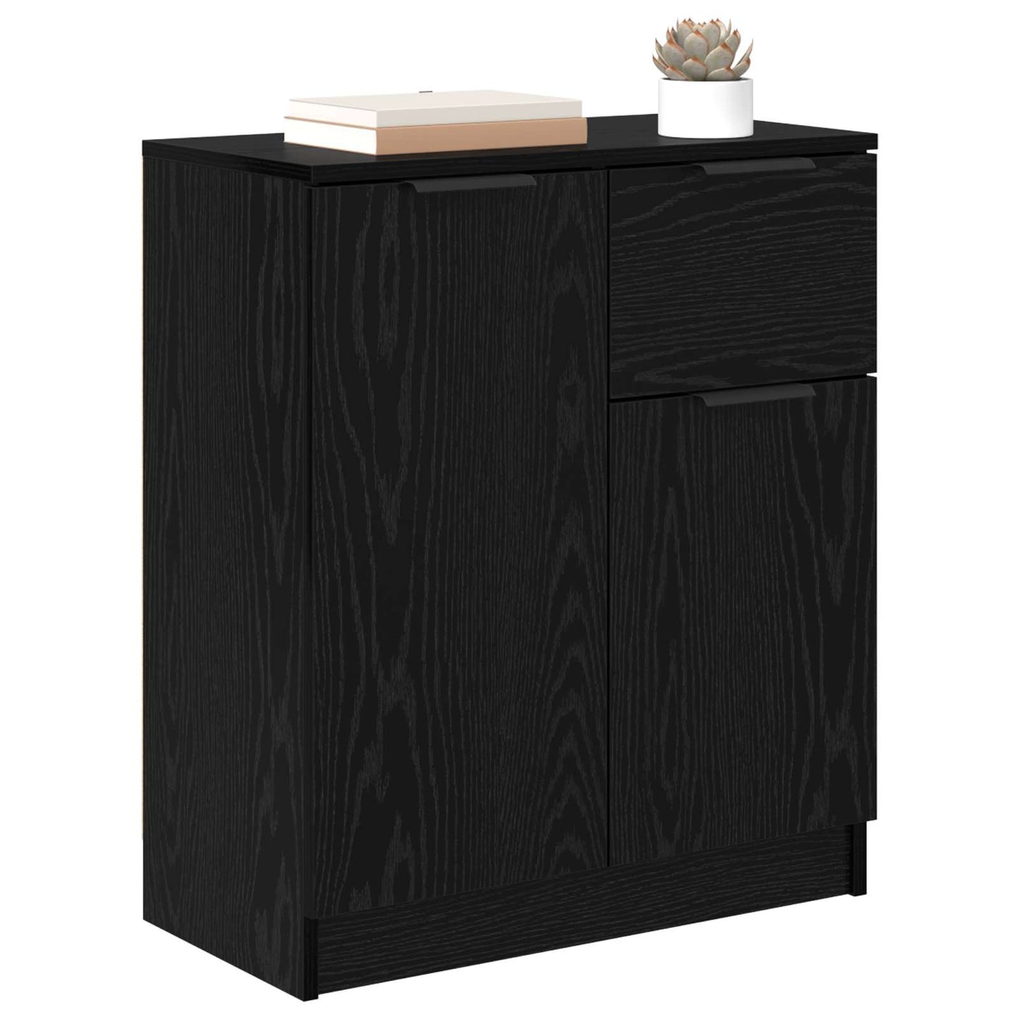 vidaXL Sideboard Black Oak 60 x 30 x 70 cm Engineered Wood