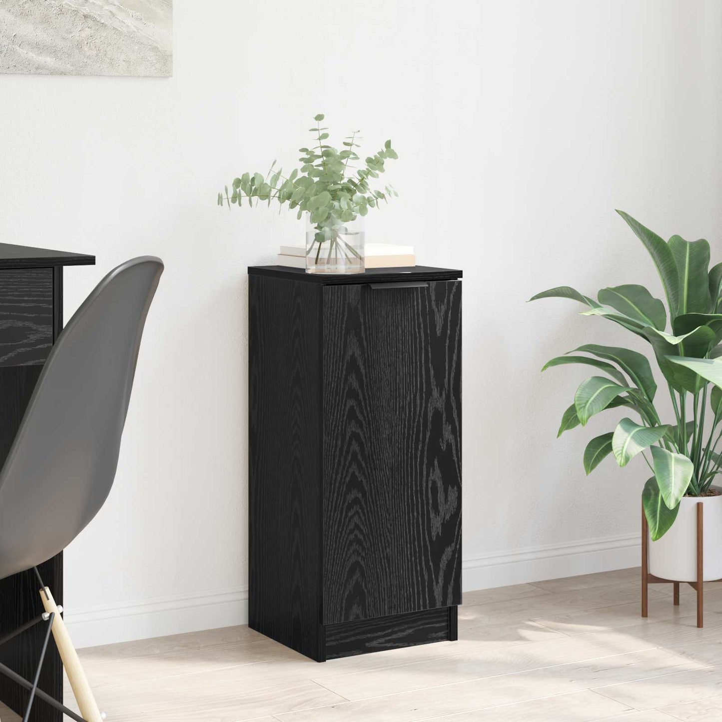 vidaXL Sideboard Black Oak 30 x 30 x 70 cm Engineered Wood