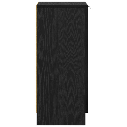 vidaXL Sideboard Black Oak 30 x 30 x 70 cm Engineered Wood