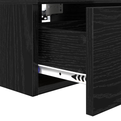 vidaXL Bedside Cabinet Black Oak 34 x 30 x 20 cm Engineered Wood