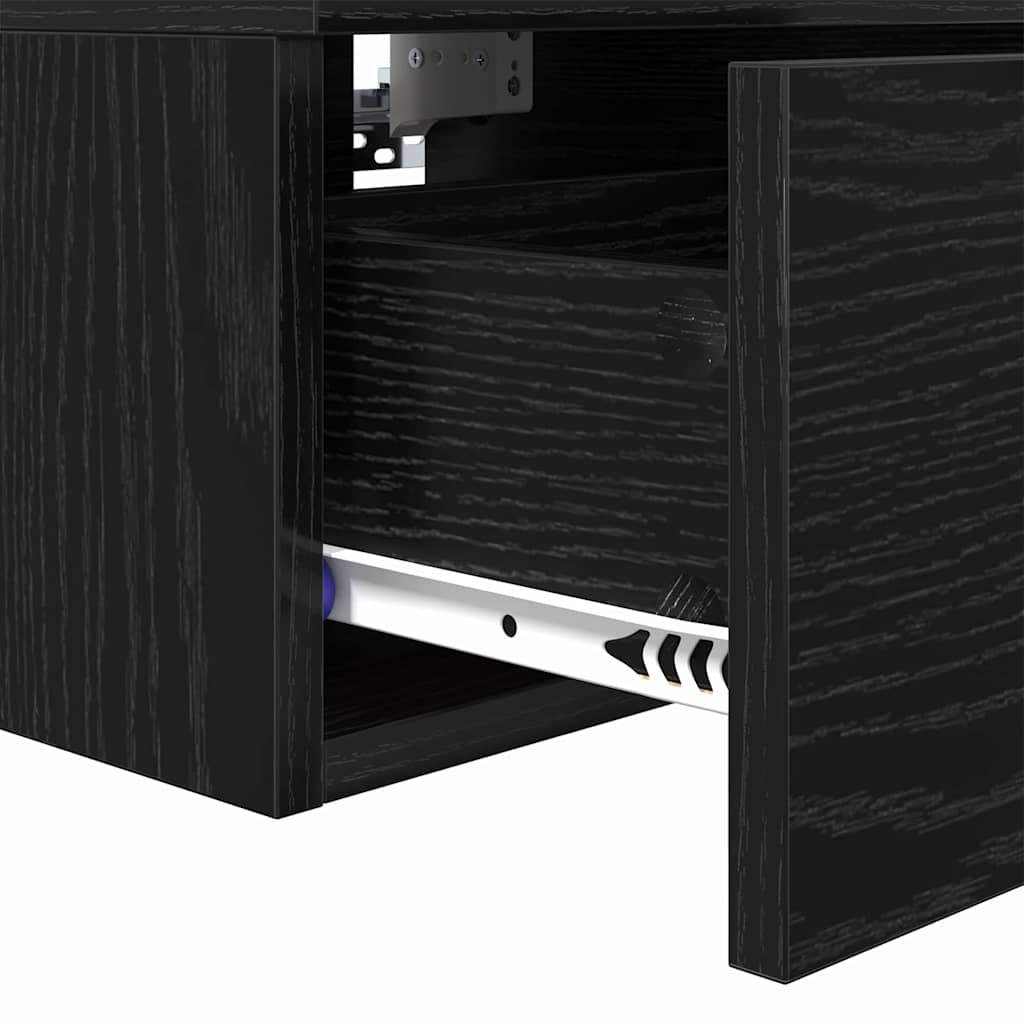 vidaXL Bedside Cabinet 2 pcs Black Oak 34 x 30 x 20 cm Engineered Wood