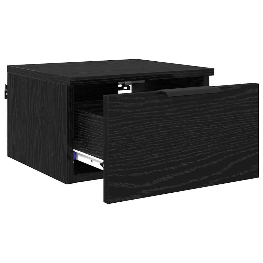vidaXL Bedside Cabinet 2 pcs Black Oak 34 x 30 x 20 cm Engineered Wood