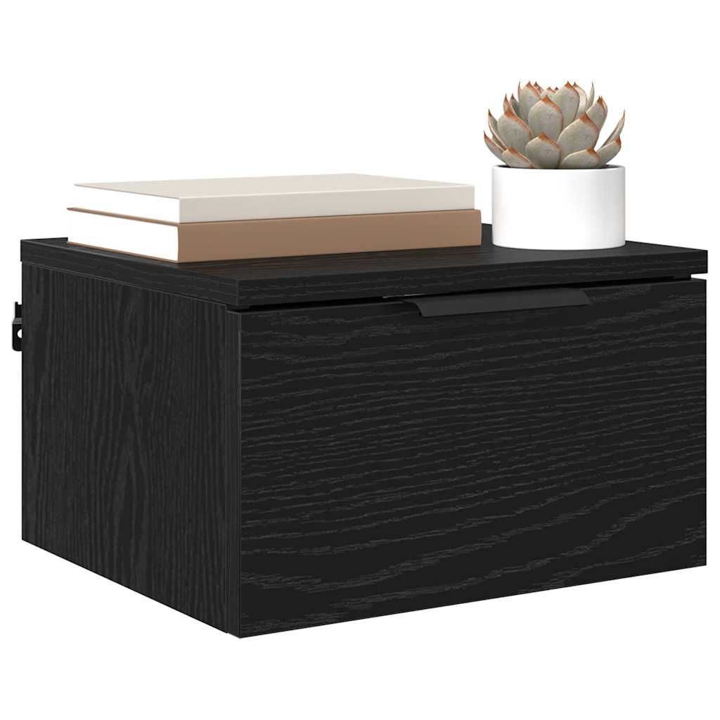 vidaXL Bedside Cabinet 2 pcs Black Oak 34 x 30 x 20 cm Engineered Wood