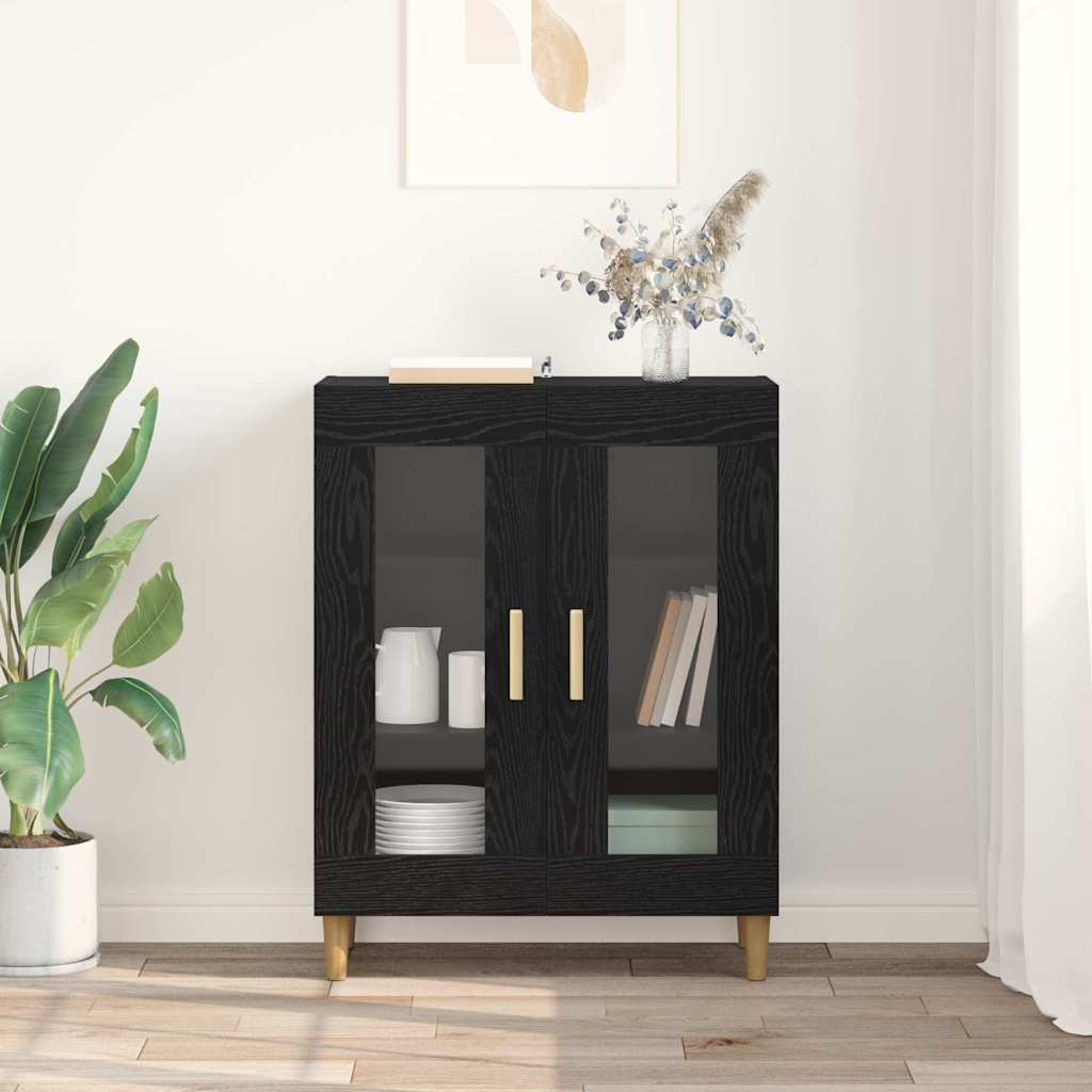 vidaXL Sideboard Black Oak 69.5 x 34 x 90 cm Engineered Wood