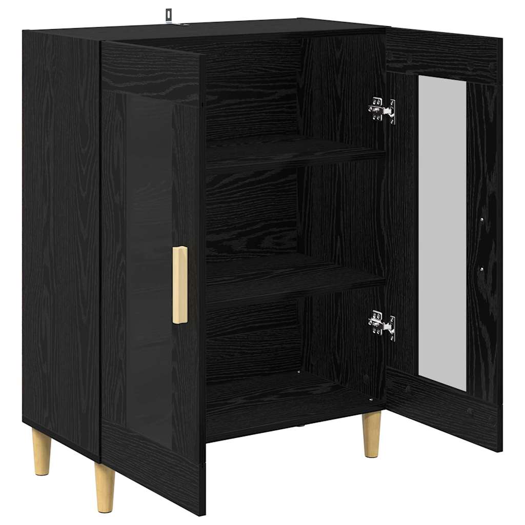 vidaXL Sideboard Black Oak 69.5 x 34 x 90 cm Engineered Wood