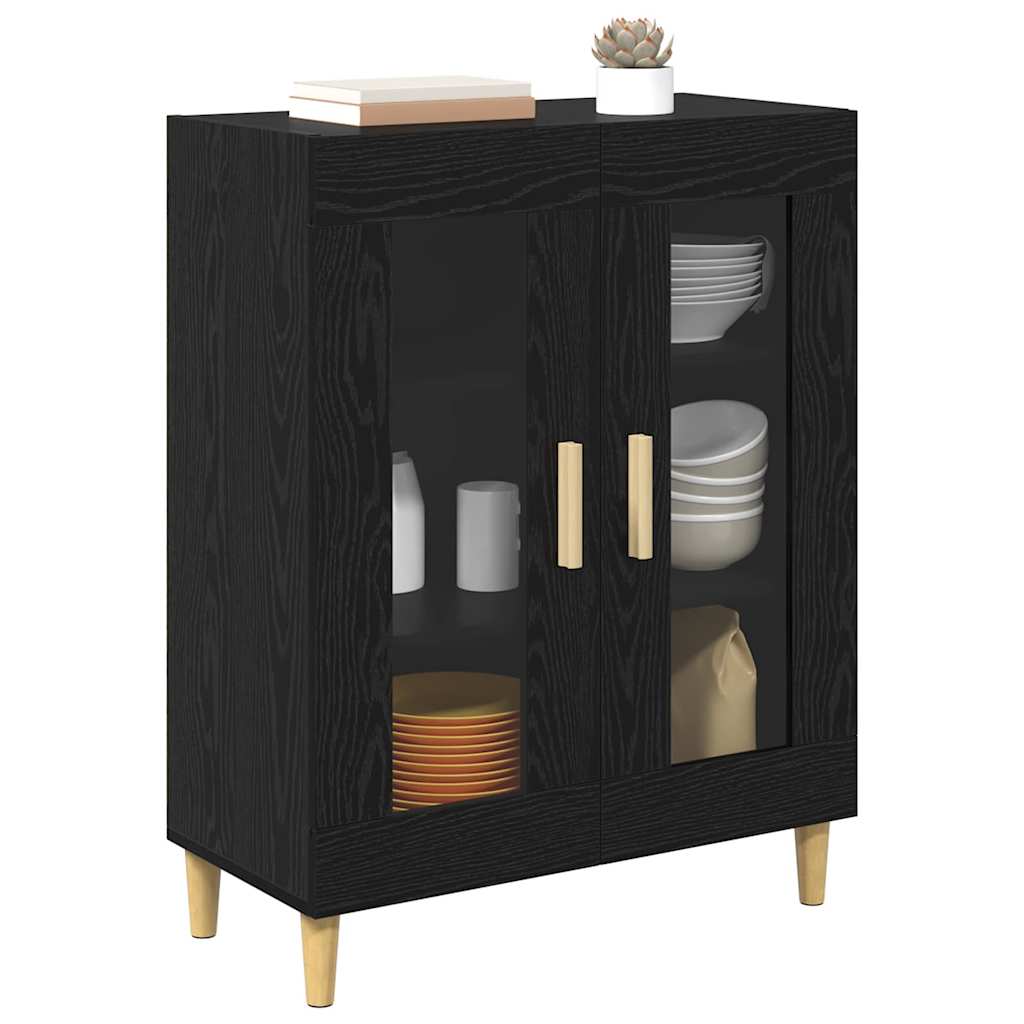 vidaXL Sideboard Black Oak 69.5 x 34 x 90 cm Engineered Wood