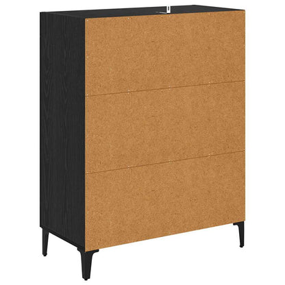 vidaXL Sideboard Black Oak 69.5 x 34 x 90 cm Engineered Wood and Iron