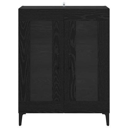 vidaXL Sideboard Black Oak 69.5 x 34 x 90 cm Engineered Wood and Iron