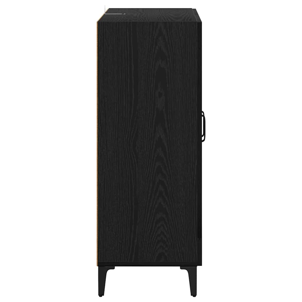 vidaXL Sideboard Black Oak 69.5 x 34 x 90 cm Engineered Wood and Iron