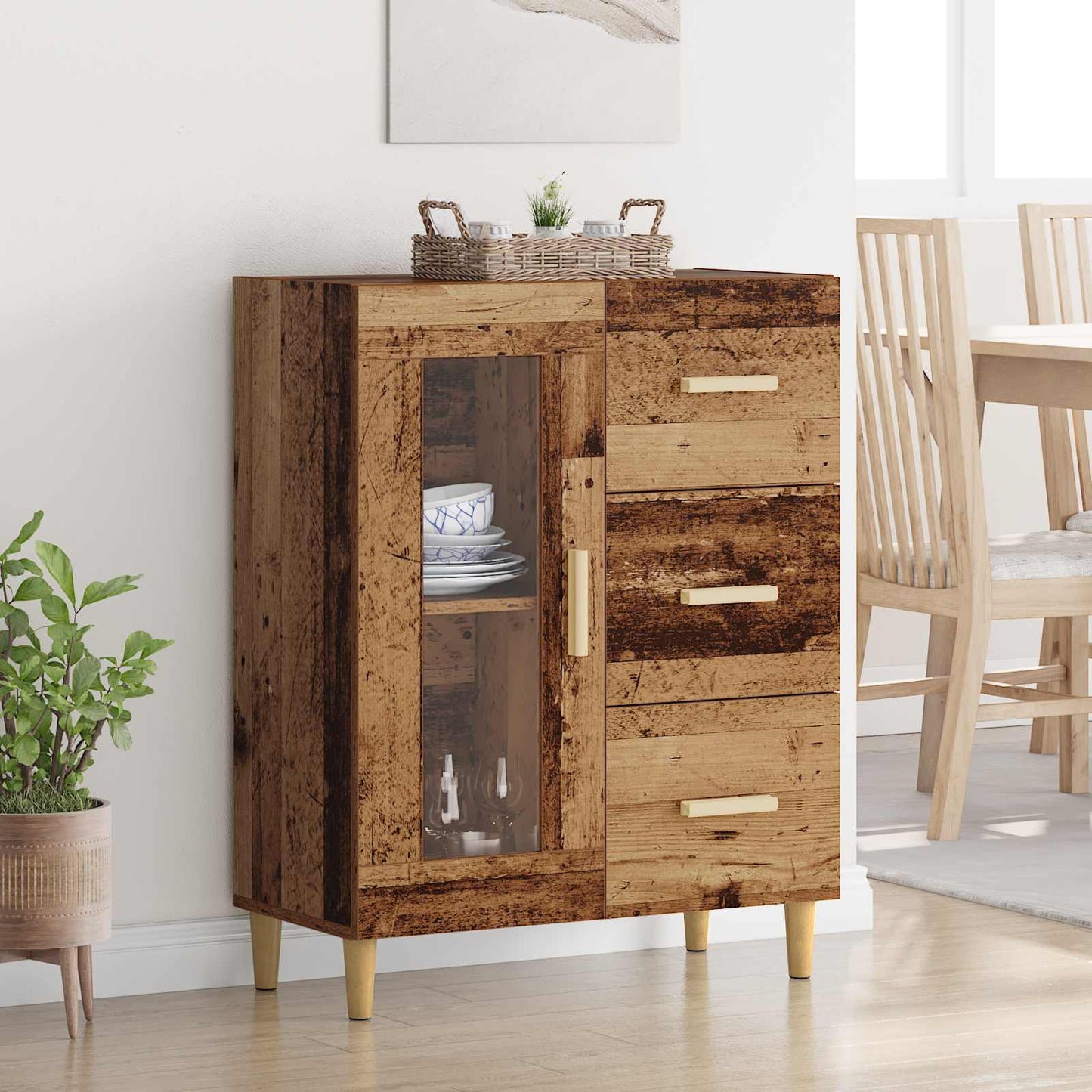 vidaXL Sideboard Old Wood 69.5 x 34 x 90 cm Engineered Wood