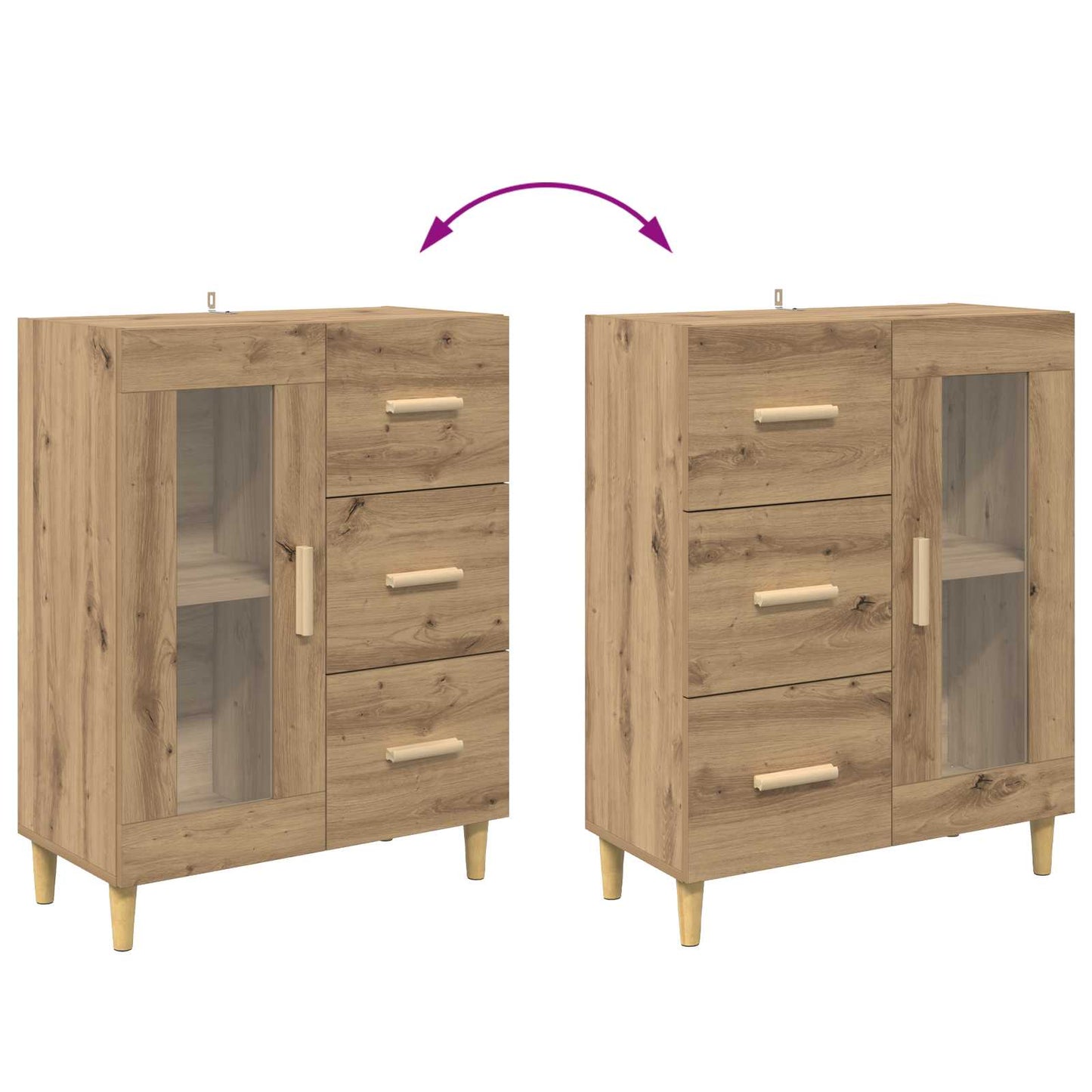 vidaXL Sideboard Artisan Oak 69.5 x 34 x 90 cm Engineered Wood
