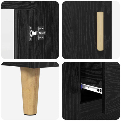 vidaXL Sideboard Black Oak 69.5 x 34 x 90 cm Engineered Wood