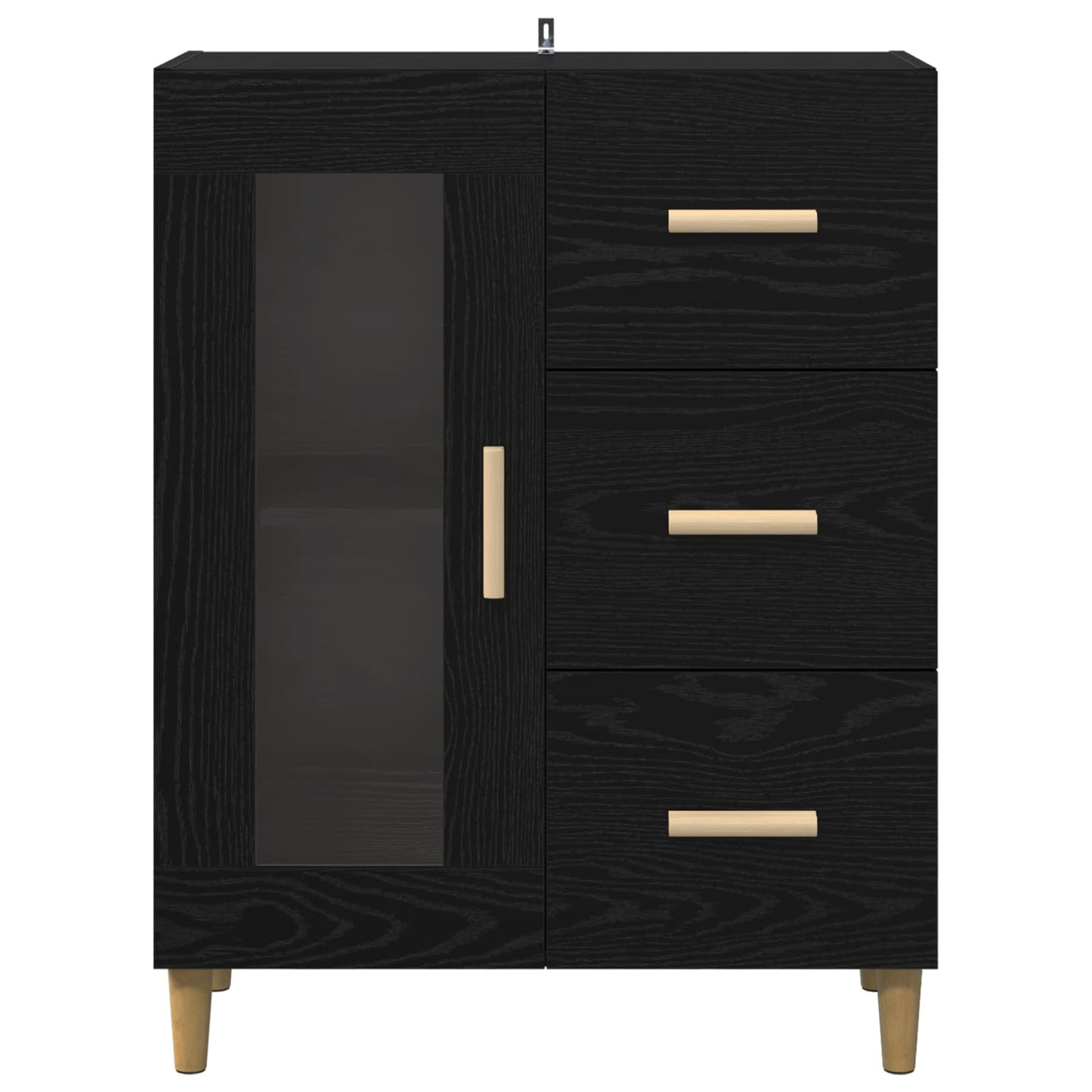 vidaXL Sideboard Black Oak 69.5 x 34 x 90 cm Engineered Wood