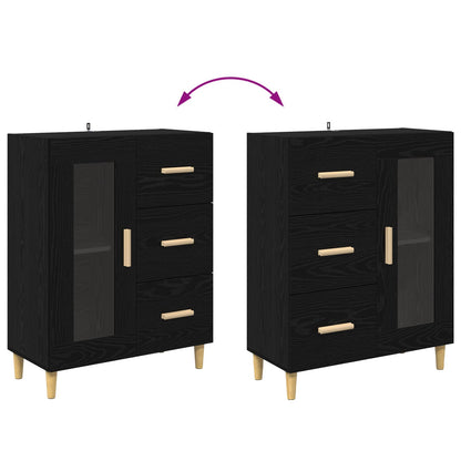 vidaXL Sideboard Black Oak 69.5 x 34 x 90 cm Engineered Wood