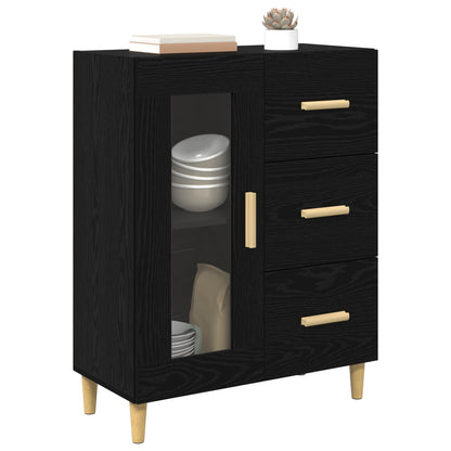vidaXL Sideboard Black Oak 69.5 x 34 x 90 cm Engineered Wood