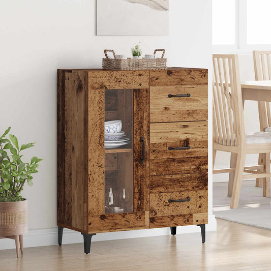 vidaXL Sideboard Old Wood 69.5 x 34 x 90 cm Engineered Wood and Iron