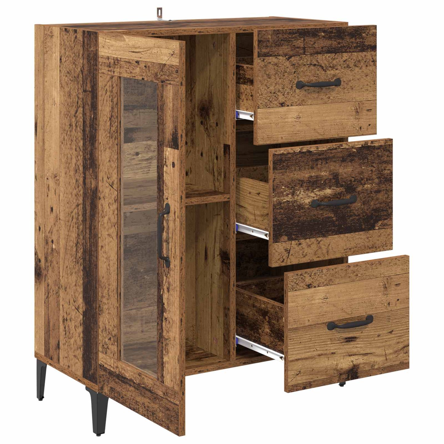 vidaXL Sideboard Old Wood 69.5 x 34 x 90 cm Engineered Wood and Iron