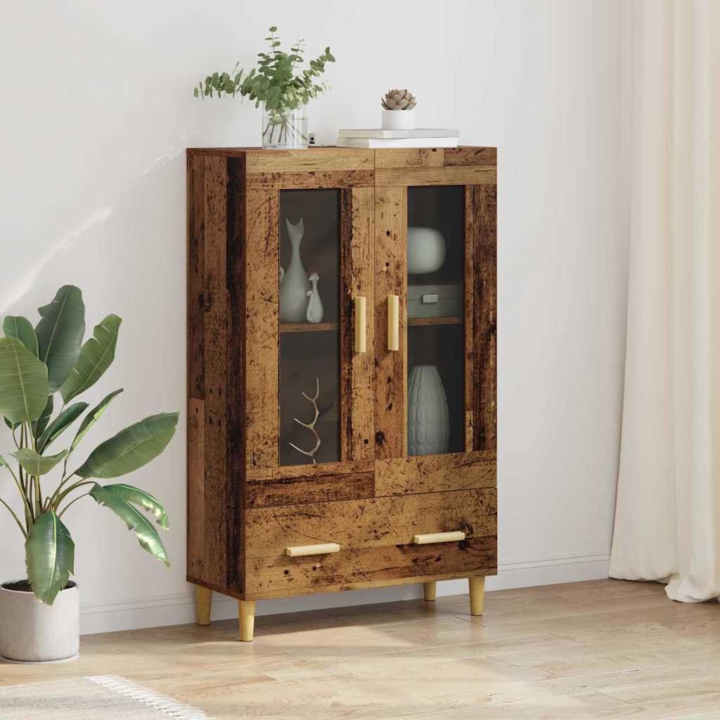 vidaXL Highboard with Drawer Old Wood 70 x 31 x 115 cm Engineered Wood
