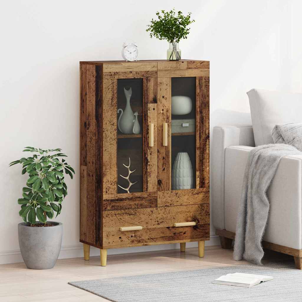 vidaXL Highboard with Drawer Old Wood 70 x 31 x 115 cm Engineered Wood