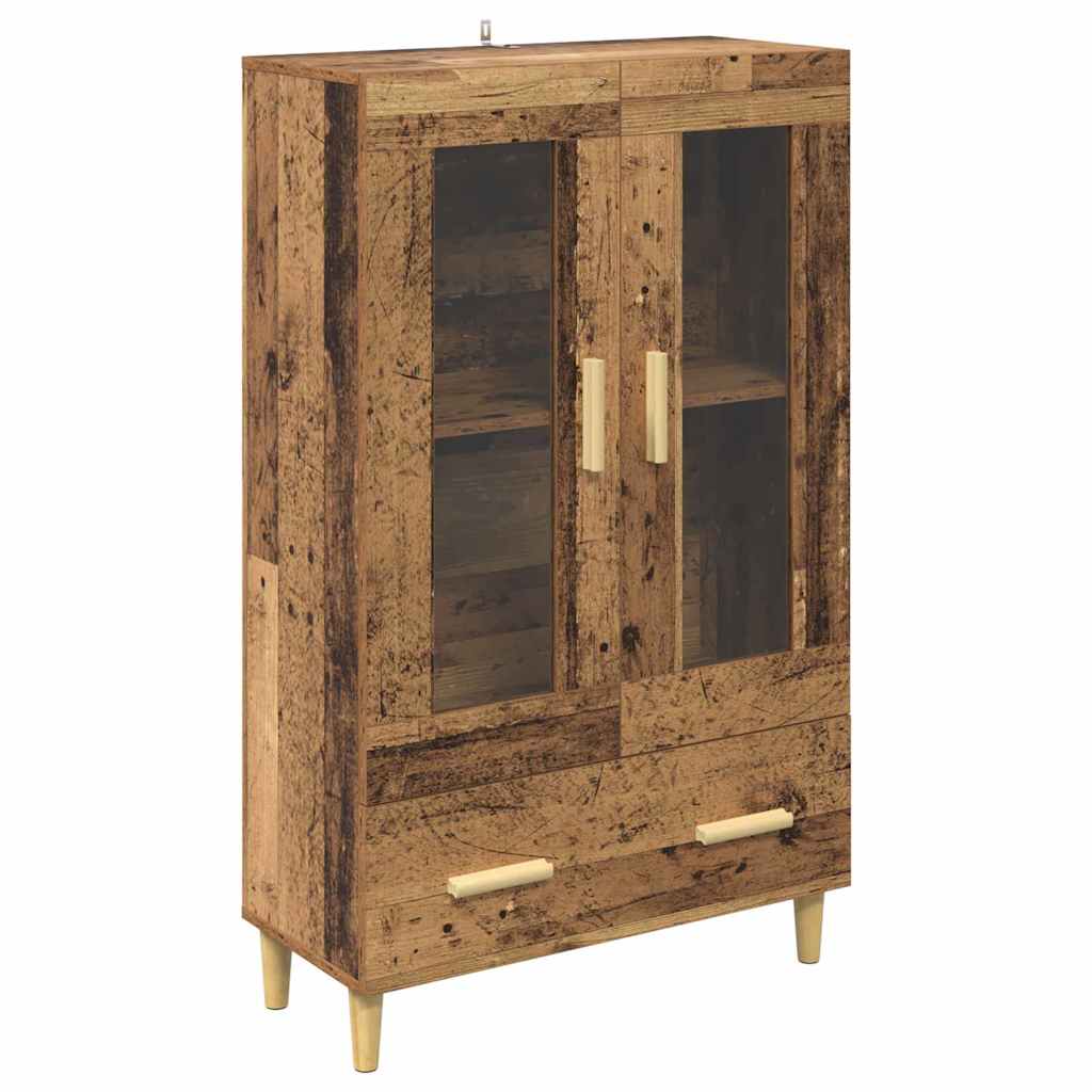 vidaXL Highboard with Drawer Old Wood 70 x 31 x 115 cm Engineered Wood