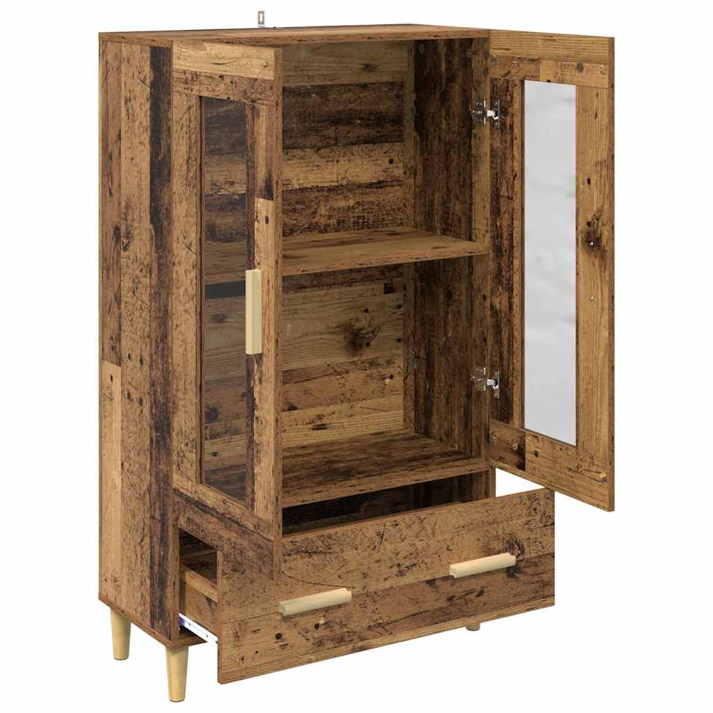vidaXL Highboard with Drawer Old Wood 70 x 31 x 115 cm Engineered Wood