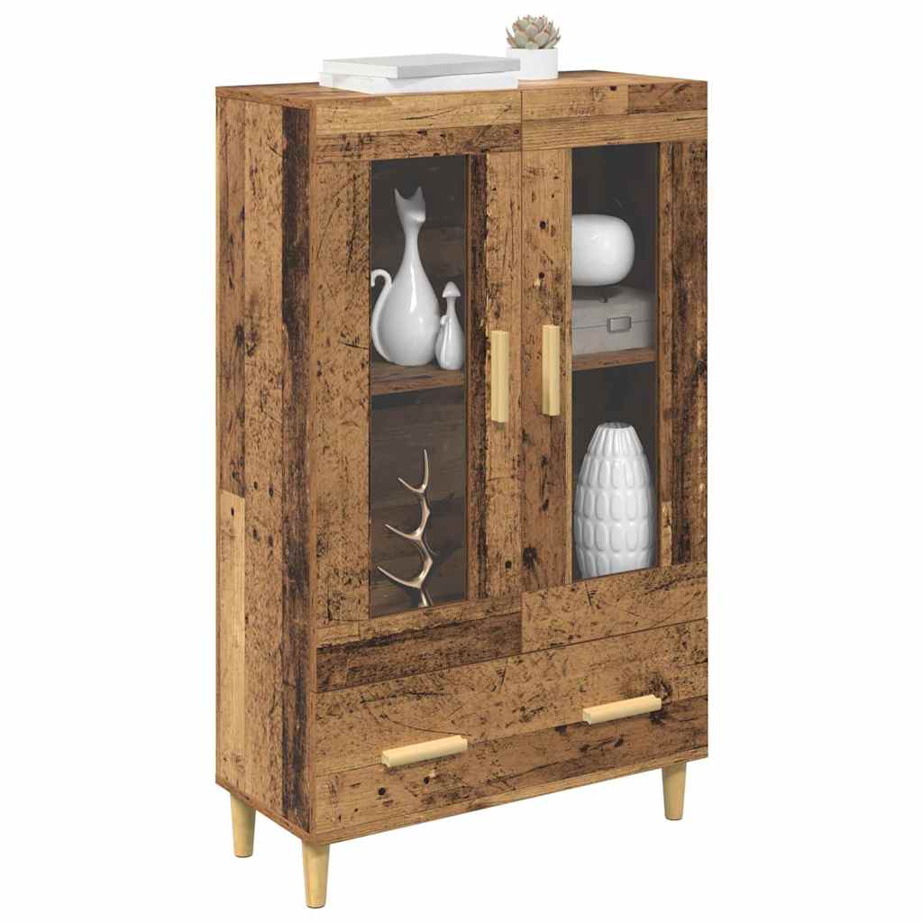 vidaXL Highboard with Drawer Old Wood 70 x 31 x 115 cm Engineered Wood