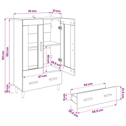 vidaXL Highboard Artisan Oak 70 x 31 x 115 cm Engineered Wood