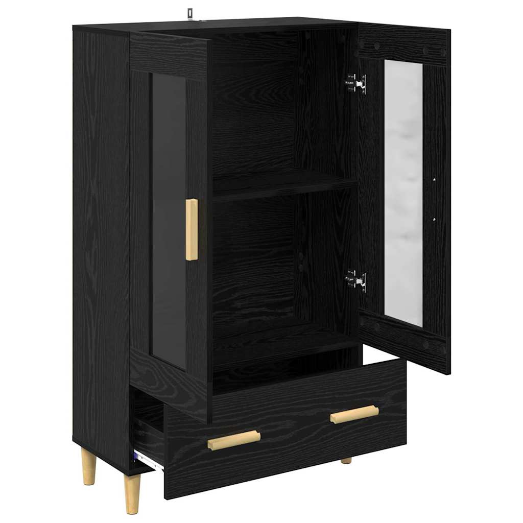vidaXL Highboard Black Oak 70 x 31 x 115 cm Engineered Wood