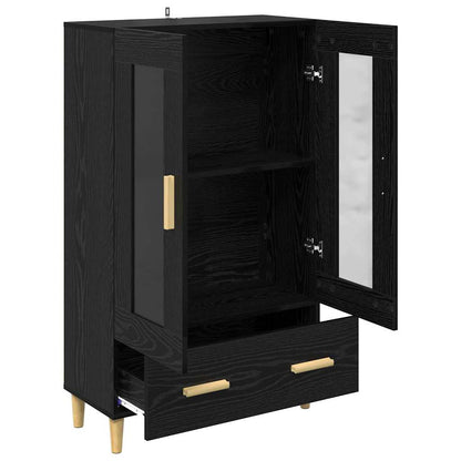 vidaXL Highboard Black Oak 70 x 31 x 115 cm Engineered Wood