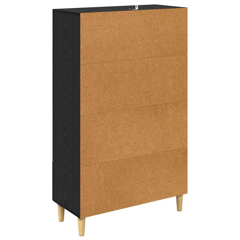 vidaXL Highboard Black Oak 70 x 31 x 115 cm Engineered Wood