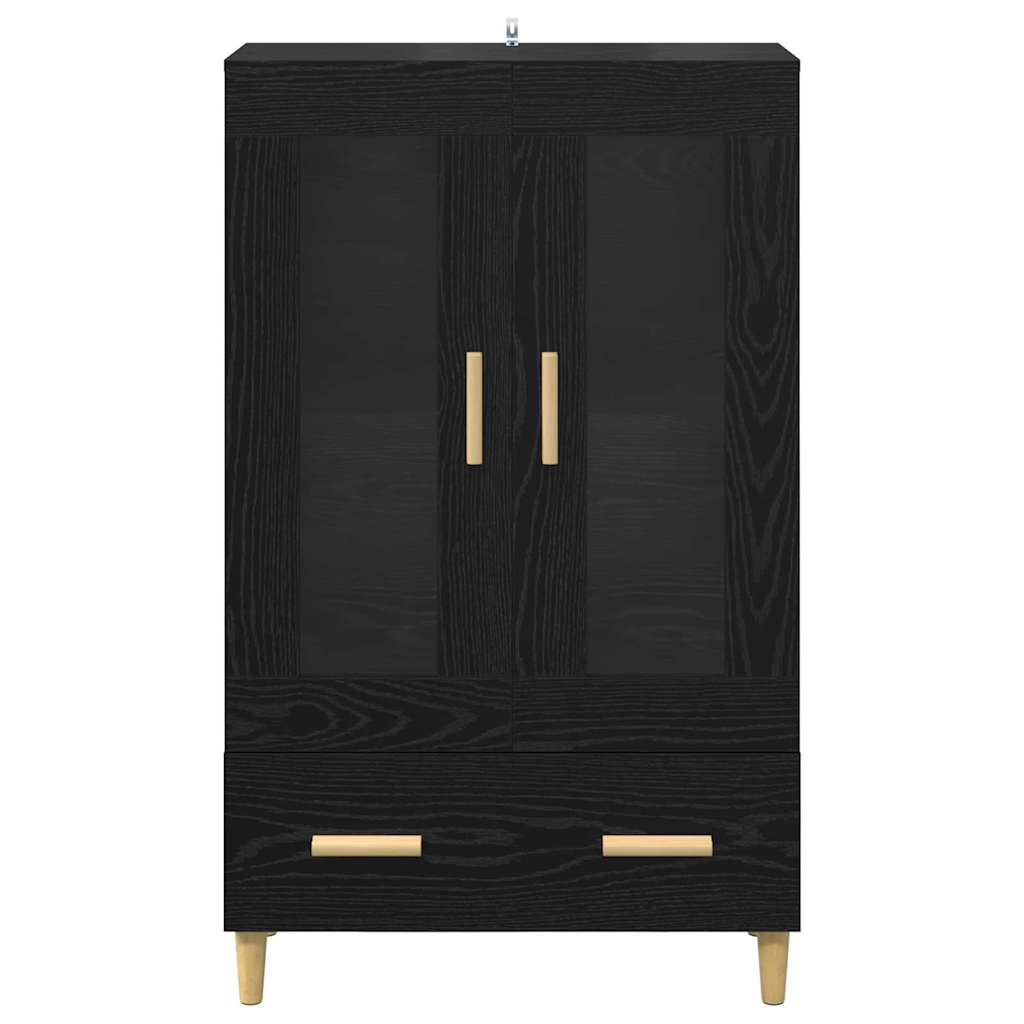 vidaXL Highboard Black Oak 70 x 31 x 115 cm Engineered Wood