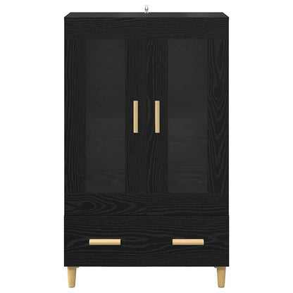 vidaXL Highboard Black Oak 70 x 31 x 115 cm Engineered Wood