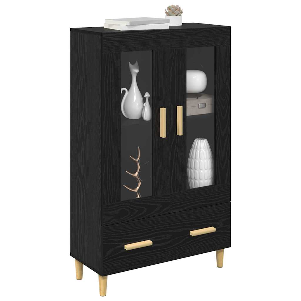 vidaXL Highboard Black Oak 70 x 31 x 115 cm Engineered Wood