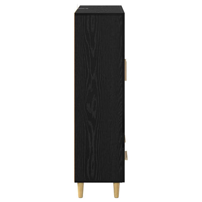 vidaXL Highboard Black Oak 70 x 31 x 115 cm Engineered Wood