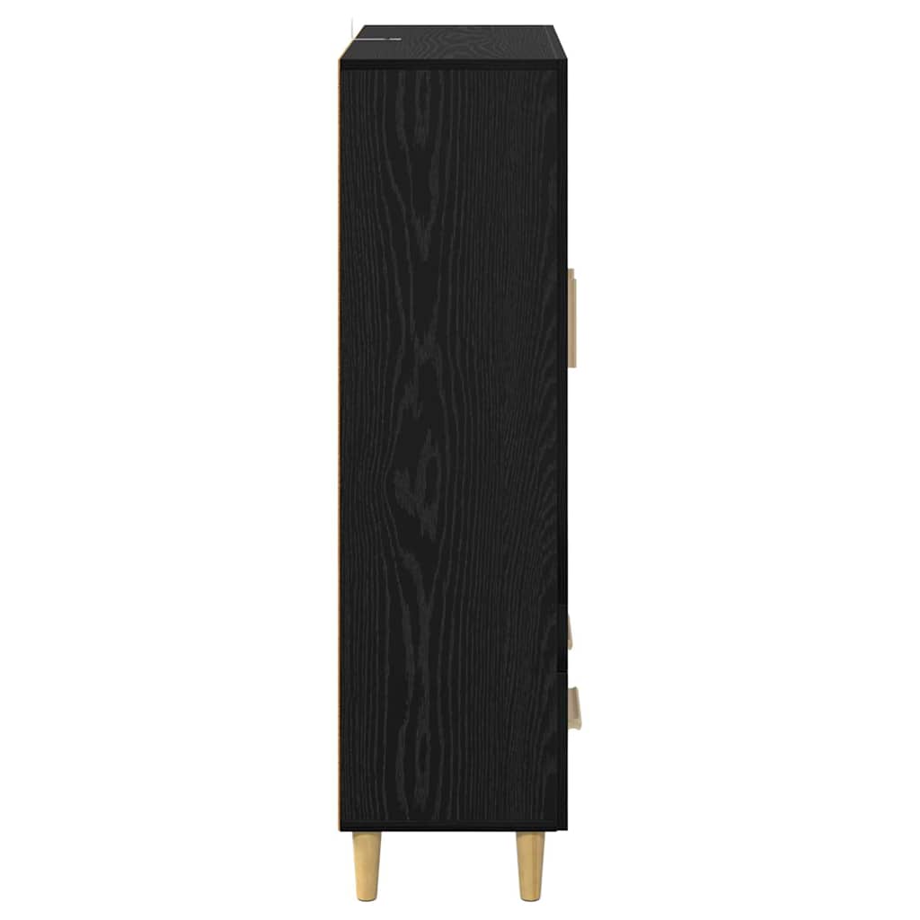 vidaXL Highboard Black Oak 70 x 31 x 115 cm Engineered Wood