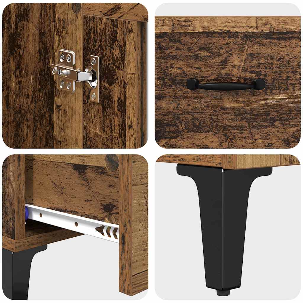 vidaXL Highboard Old Wood 70 x 31 x 115 cm Engineered Wood and Iron