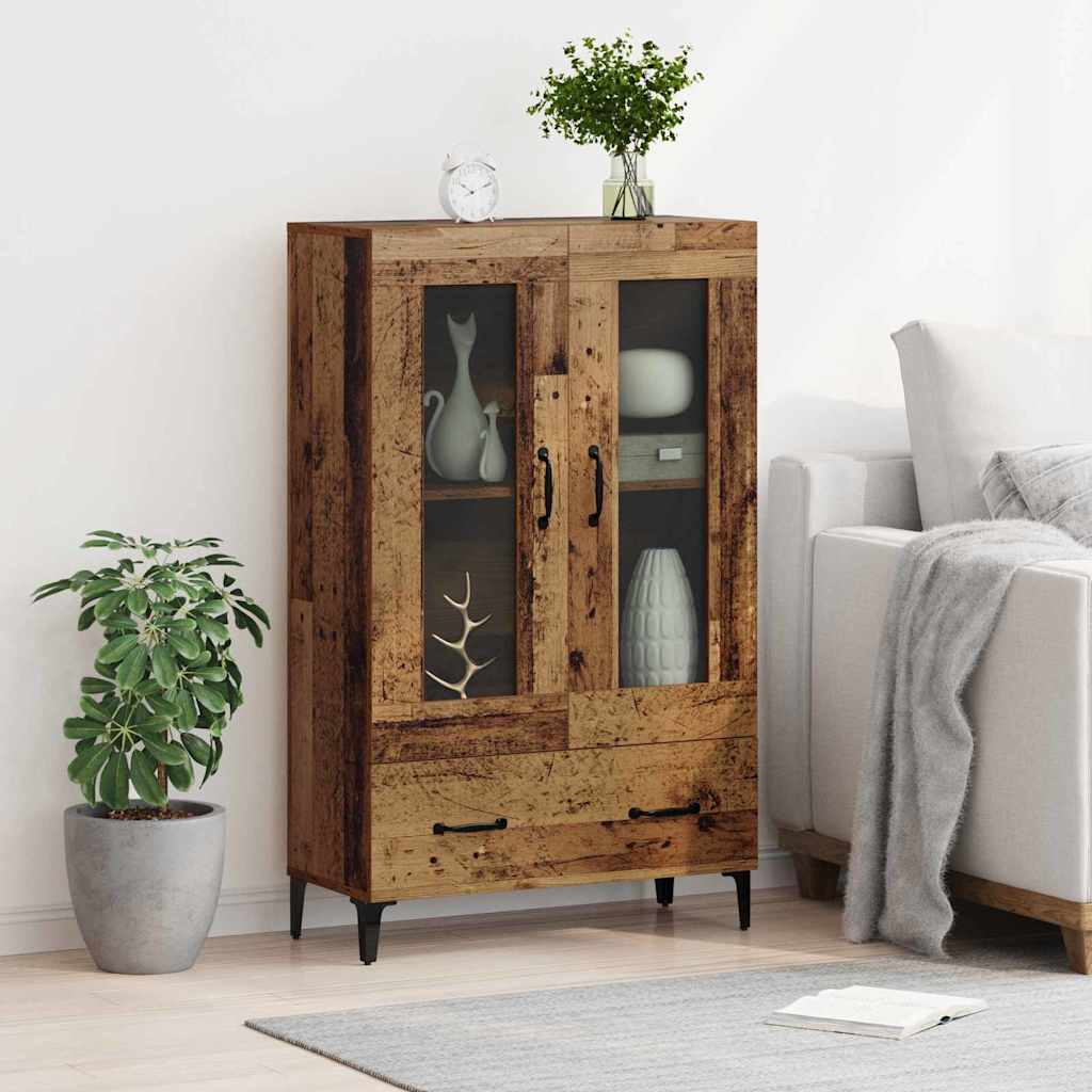 vidaXL Highboard Old Wood 70 x 31 x 115 cm Engineered Wood and Iron