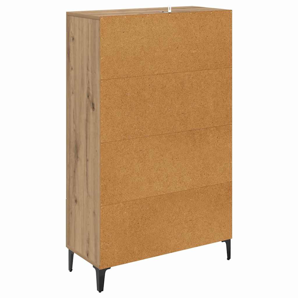 vidaXL Highboard Artisan Oak 70 x 31 x 115 cm Engineered Wood and Iron