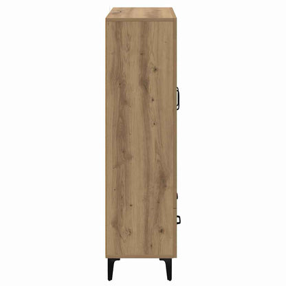 vidaXL Highboard Artisan Oak 70 x 31 x 115 cm Engineered Wood and Iron
