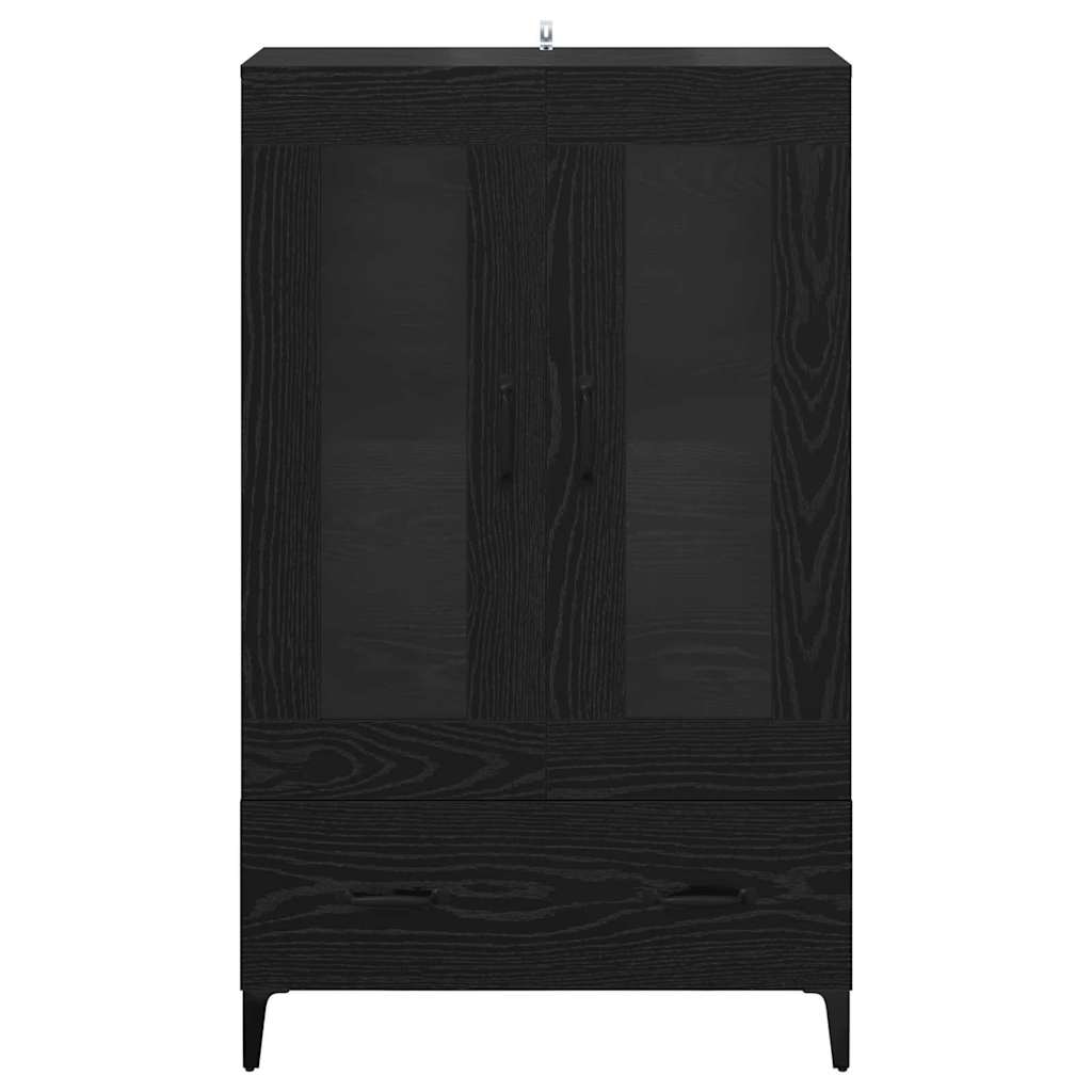vidaXL Highboard Black Oak 70 x 31 x 115 cm Engineered Wood and Iron