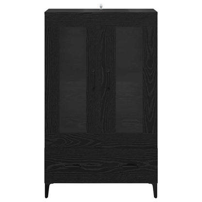 vidaXL Highboard Black Oak 70 x 31 x 115 cm Engineered Wood and Iron