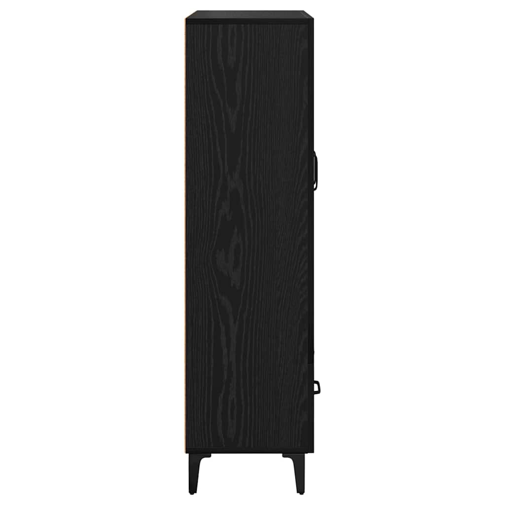 vidaXL Highboard Black Oak 70 x 31 x 115 cm Engineered Wood and Iron
