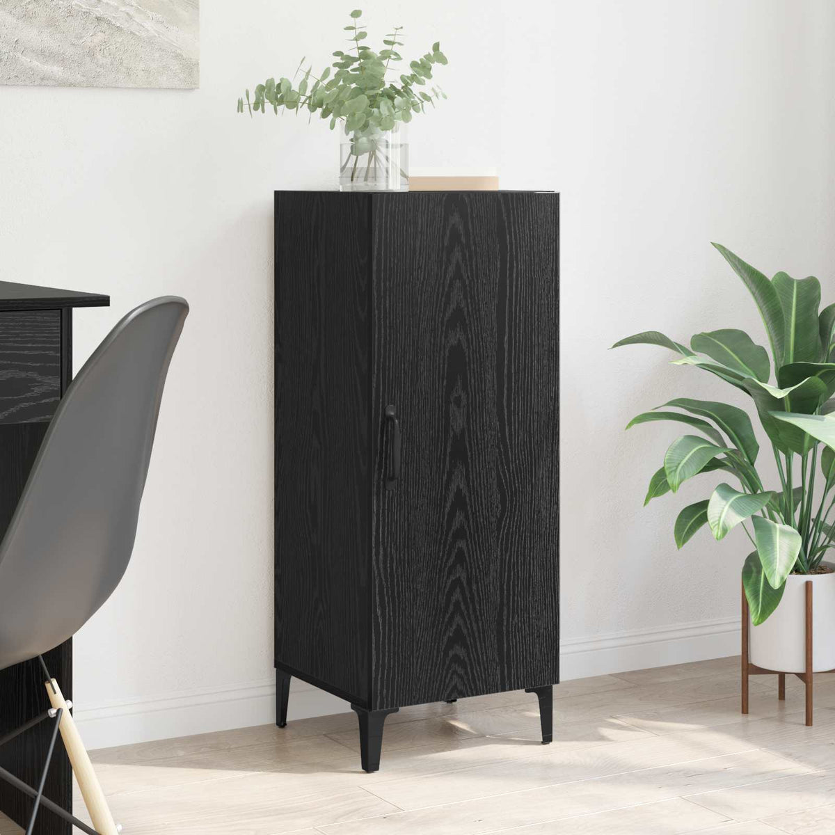 vidaXL Sideboard Black Oak 34.5 x 34 x 90 cm Engineered Wood